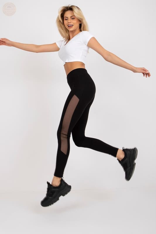 Dynamische schwarze Mesh - Leggings - Tomorrow Style