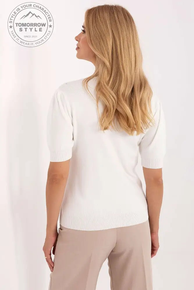 Eleganter Damenpullover mit gerafften Ärmeln – Stilvoll für Büro und Alltag - Tomorrow Style