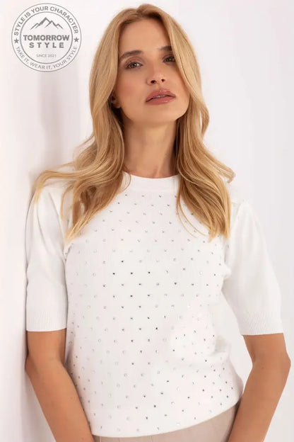 Eleganter Damenpullover mit gerafften Ärmeln – Stilvoll für Büro und Alltag - Tomorrow Style