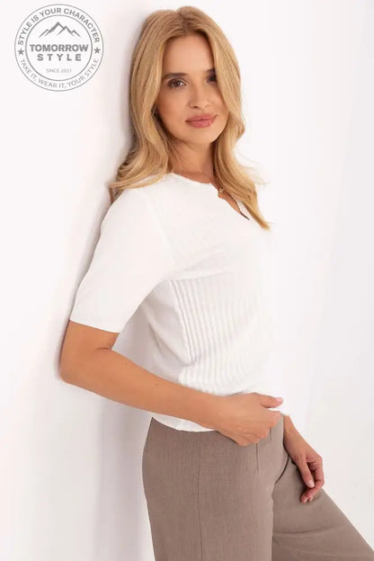 Eleganter Damenpullover mit kurzen Ärmeln – Stilvoll für Arbeit und Alltag - Tomorrow Style