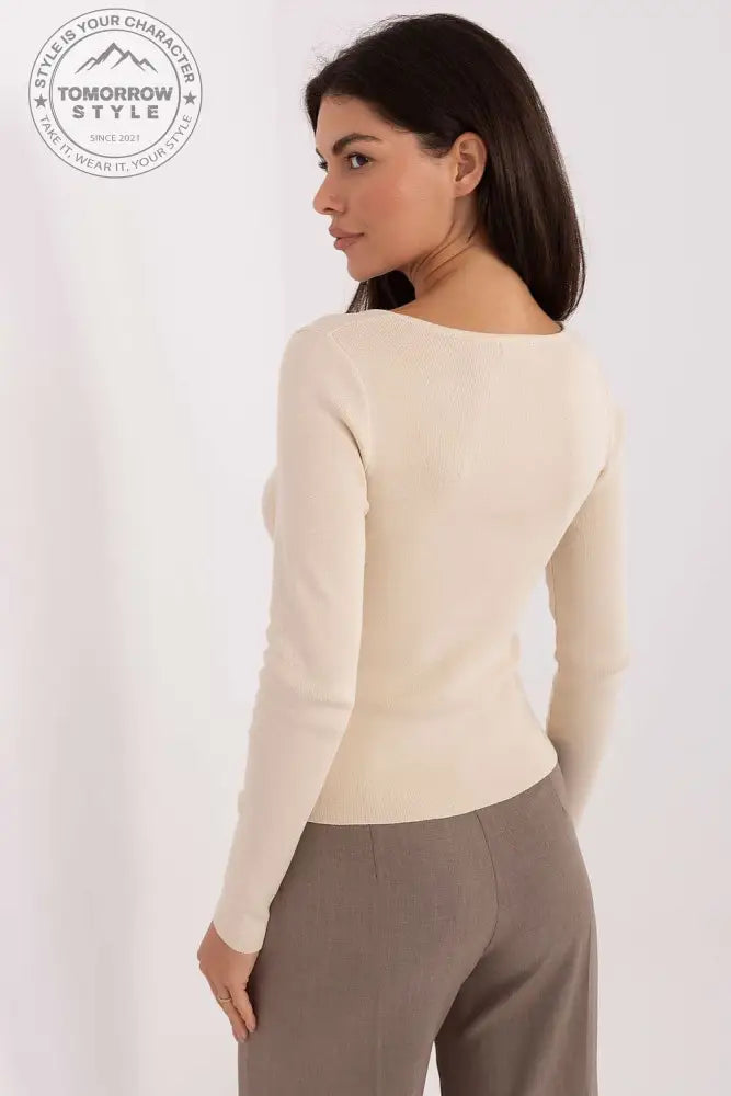 Eleganter Damenpullover mit V - Ausschnitt – Komfortable - Tomorrow Style