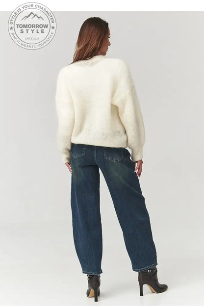 Eleganter Mohair - Pullover mit Knöpfen - Tomorrow Style