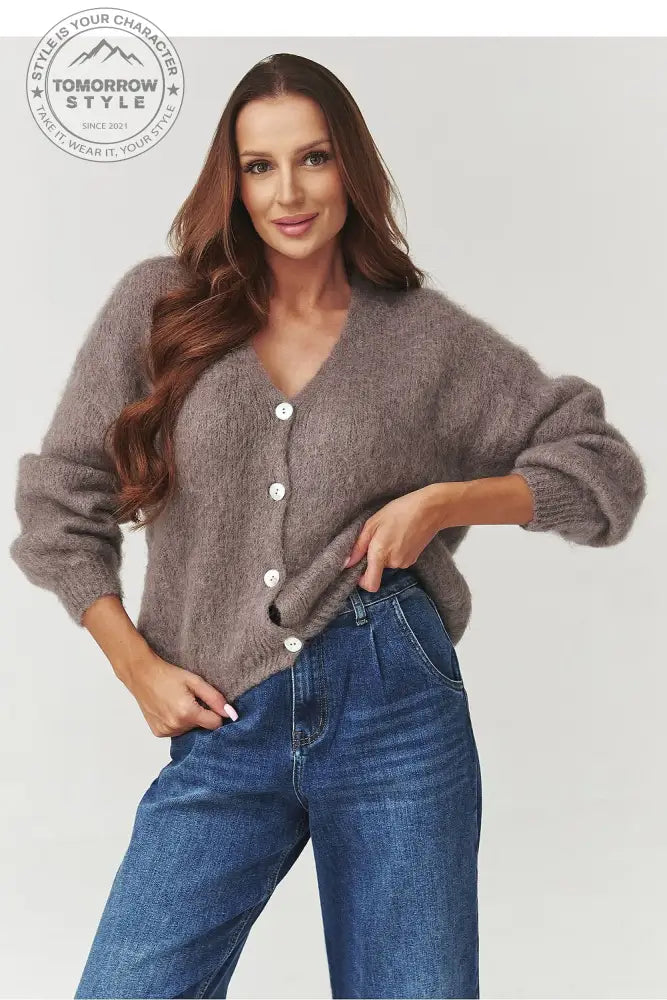 Eleganter Mohair - Pullover mit Knöpfen - Tomorrow Style