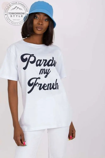 Fashionista Damen T-Shirt: Dekorative Aufschrift auf der Vorderseite! - Tomorrow Style