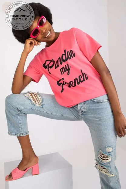 Fashionista Damen T-Shirt: Dekorative Aufschrift auf der Vorderseite! - Tomorrow Style