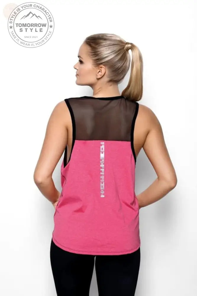 Freches Mesh - Tank: Feminine Bluse mit transparentem Einsatz - Tomorrow Style