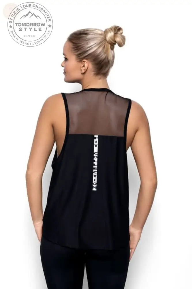 Freches Mesh - Tank: Feminine Bluse mit transparentem Einsatz - Tomorrow Style