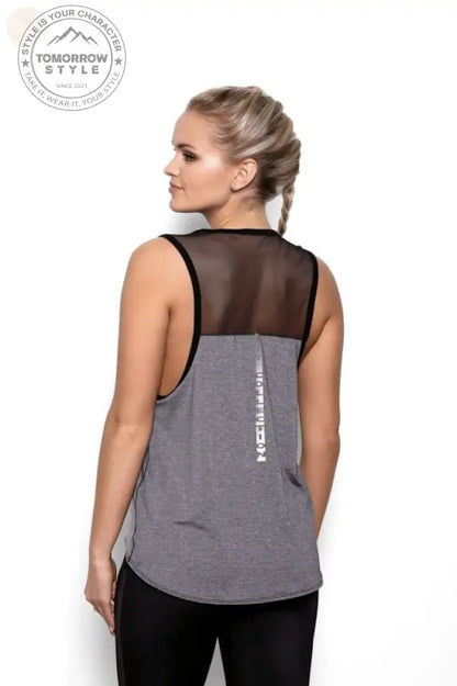 Freches Mesh - Tank: Feminine Bluse mit transparentem Einsatz - Tomorrow Style