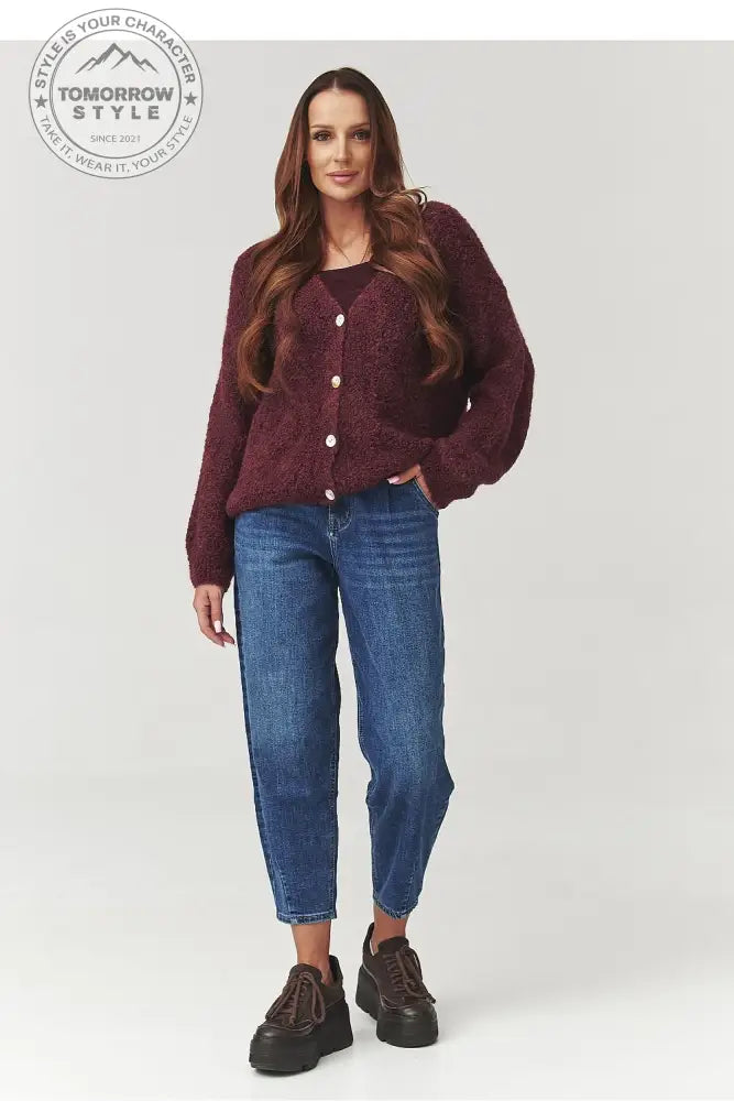 Femininer Bouclé - Pullover mit Knopfleiste - Tomorrow Style