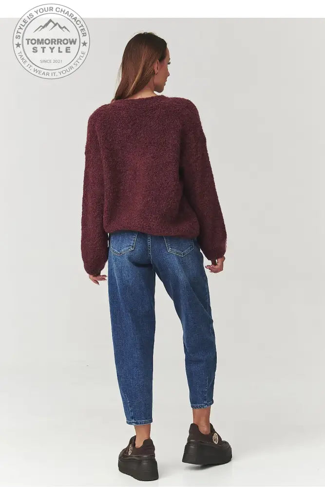 Femininer Bouclé - Pullover mit Knopfleiste - Tomorrow Style