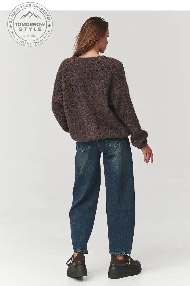 Femininer Bouclé - Pullover mit Knopfleiste - Tomorrow Style