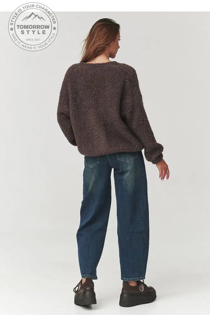 Femininer Bouclé - Pullover mit Knopfleiste - Tomorrow Style