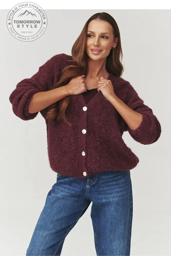 Femininer Bouclé - Pullover mit Knopfleiste - Tomorrow Style