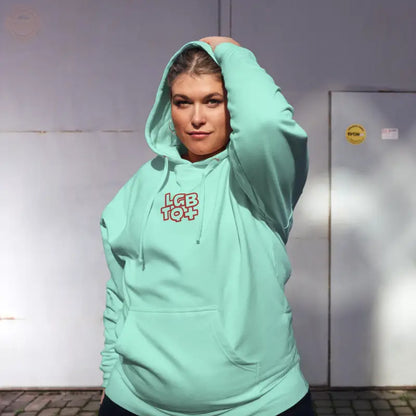 Damen - Midweight - Hoodie mit Stickerei - Minze / S