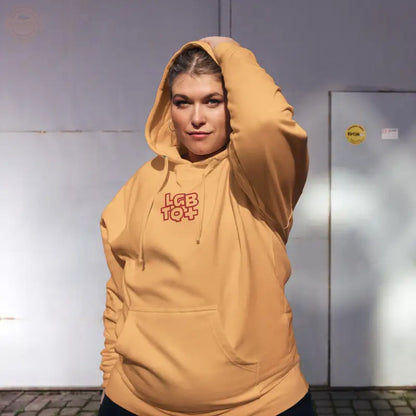 Damen - Midweight - Hoodie mit Stickerei - Pfirsich / S