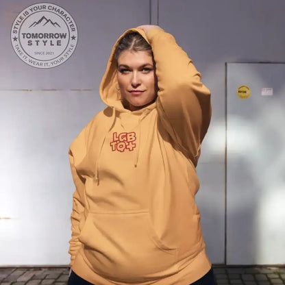 Damen - Midweight - Hoodie mit Stickerei - Pfirsich / S