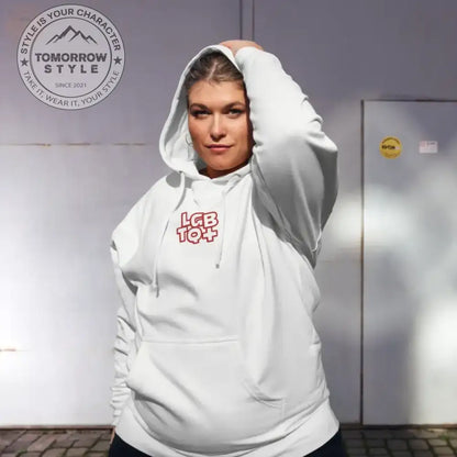 Damen - Midweight - Hoodie mit Stickerei - Weiß / S