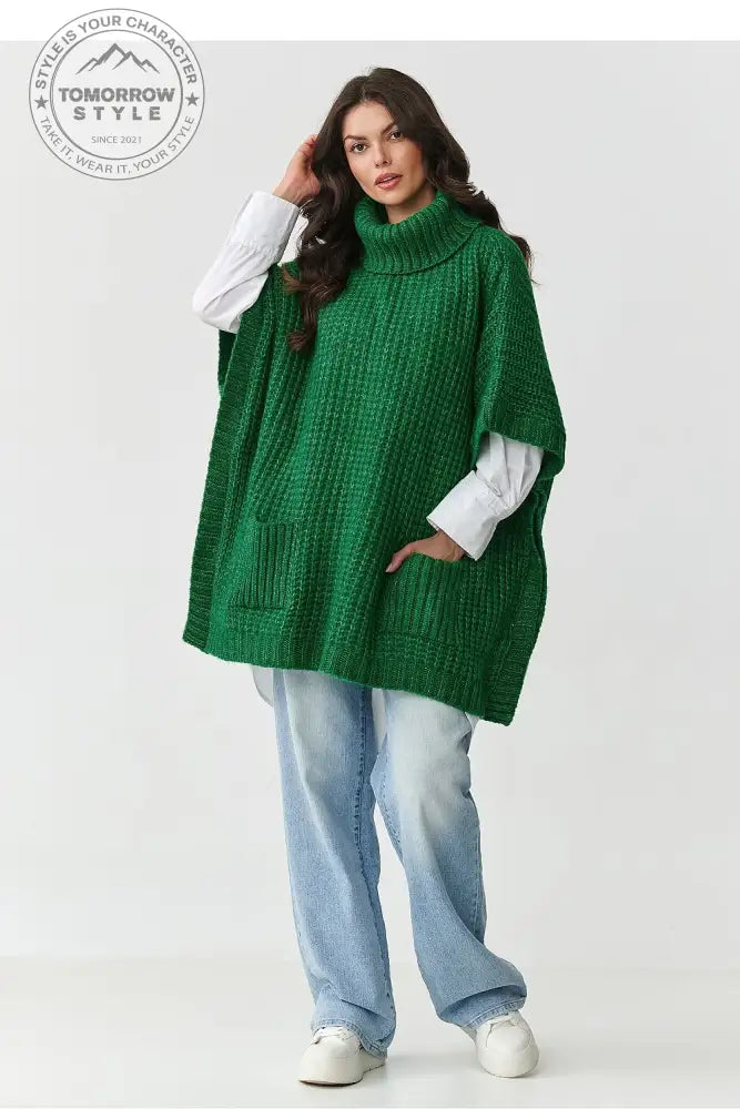 Gemütlicher Damen - Poncho mit hohem Kragen - Tomorrow Style
