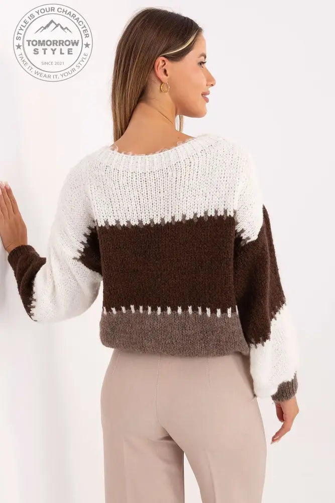 Gestreifter Damenpullover im lässigen Stil mit Rundhalsausschnitt - Tomorrow Style