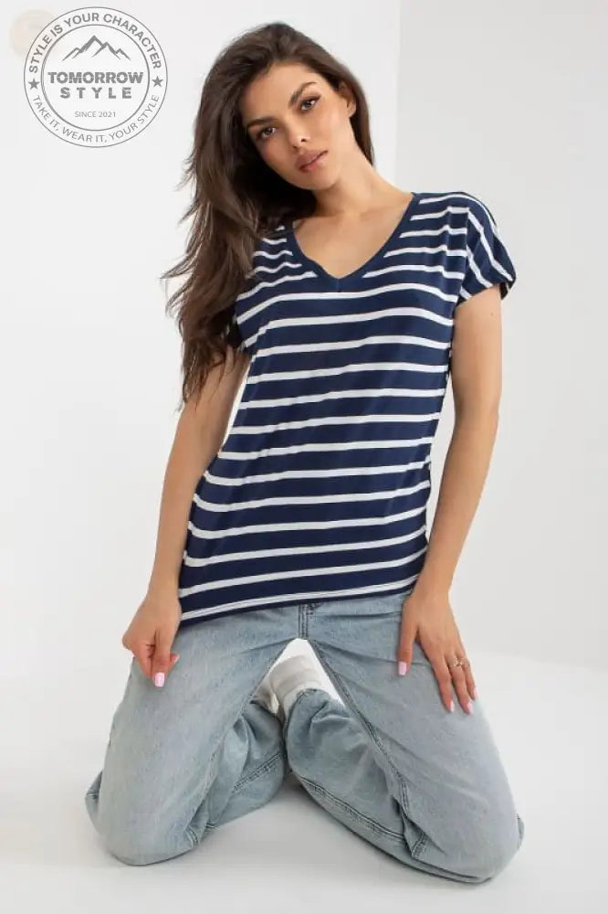 Gestreiftes Damen T-Shirt mit kurzen Ärmeln - Tomorrow Style