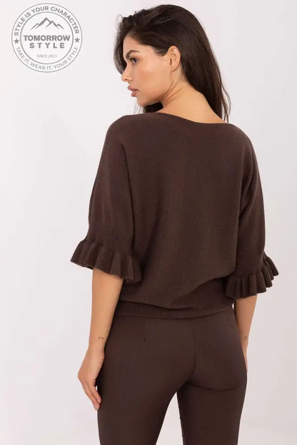 Graceful Touch: Eleganter Damenpullover mit 3/4 - Ärmeln - Tomorrow Style