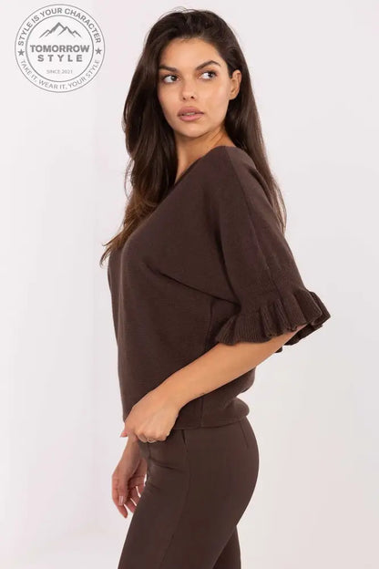 Graceful Touch: Eleganter Damenpullover mit 3/4 - Ärmeln - Tomorrow Style