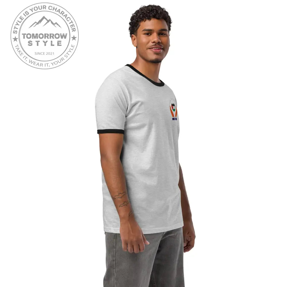 Herren Besticktes T-Shirt mit Palestine - Flagge und 'Freiheit für Palästina' - Tomorrow Style