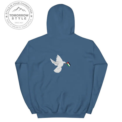 Herren Hoodie mit besticktem Frieden Vogel und Palästinenserflagge - Tomorrow Style