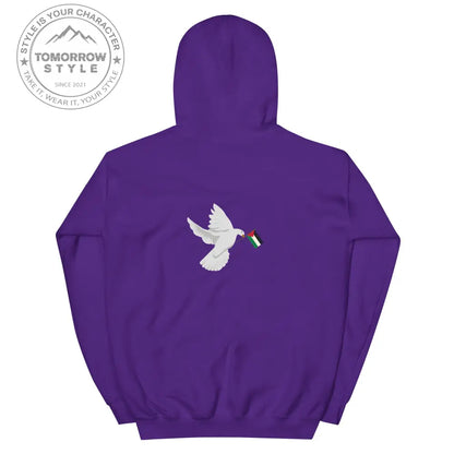Herren Hoodie mit besticktem Frieden Vogel und Palästinenserflagge - Tomorrow Style