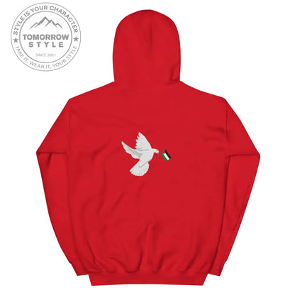 Herren Hoodie mit besticktem Frieden Vogel und Palästinenserflagge - Tomorrow Style