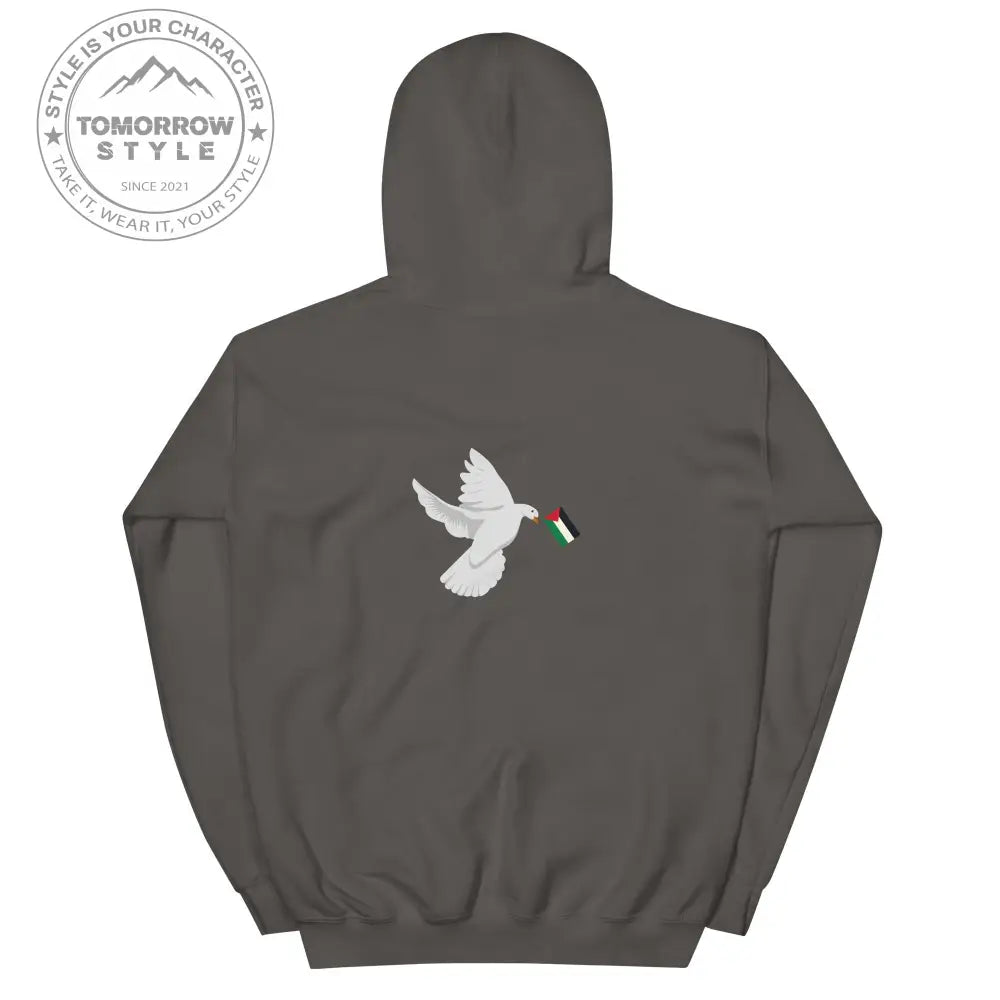 Herren Hoodie mit besticktem Frieden Vogel und Palästinenserflagge - Tomorrow Style