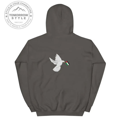 Herren Hoodie mit besticktem Frieden Vogel und Palästinenserflagge - Tomorrow Style