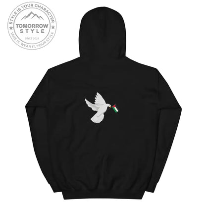 Herren Hoodie mit besticktem Frieden Vogel und Palästinenserflagge - Tomorrow Style