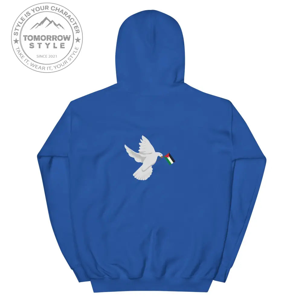Herren Hoodie mit besticktem Frieden Vogel und Palästinenserflagge - Tomorrow Style