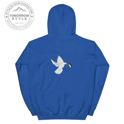 Herren Hoodie mit besticktem Frieden Vogel und Palästinenserflagge - Tomorrow Style