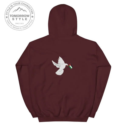 Herren Hoodie mit besticktem Frieden Vogel und Palästinenserflagge - Tomorrow Style