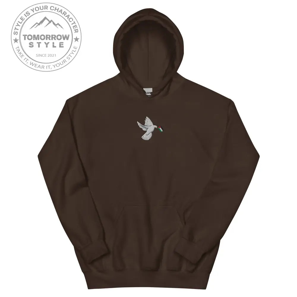Herren Hoodie mit besticktem Frieden Vogel und Palästinenserflagge - Tomorrow Style