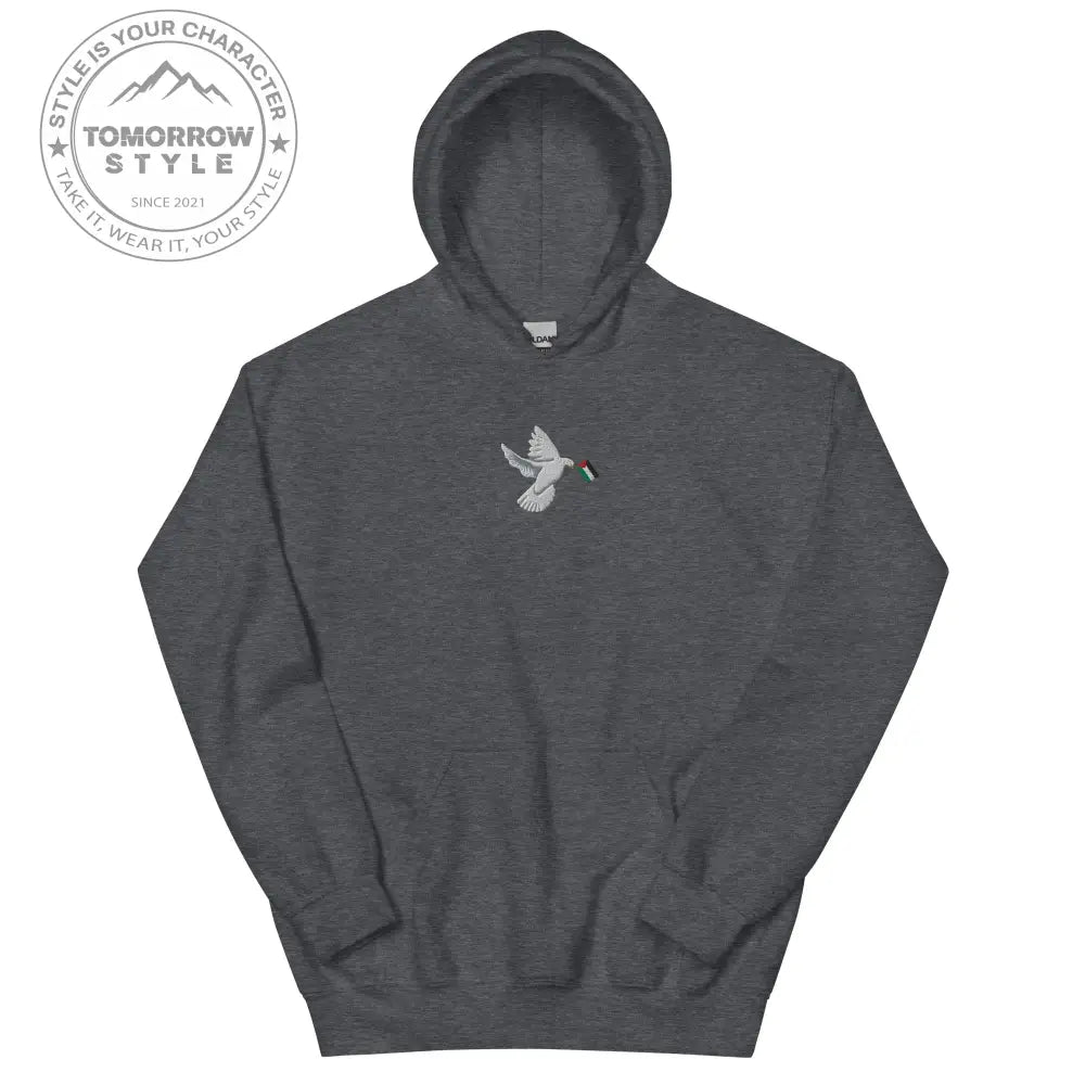 Herren Hoodie mit besticktem Frieden Vogel und Palästinenserflagge - Tomorrow Style