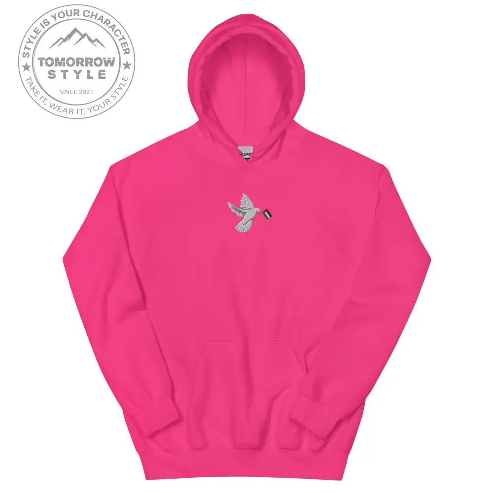 Herren Hoodie mit besticktem Frieden Vogel und Palästinenserflagge - Tomorrow Style