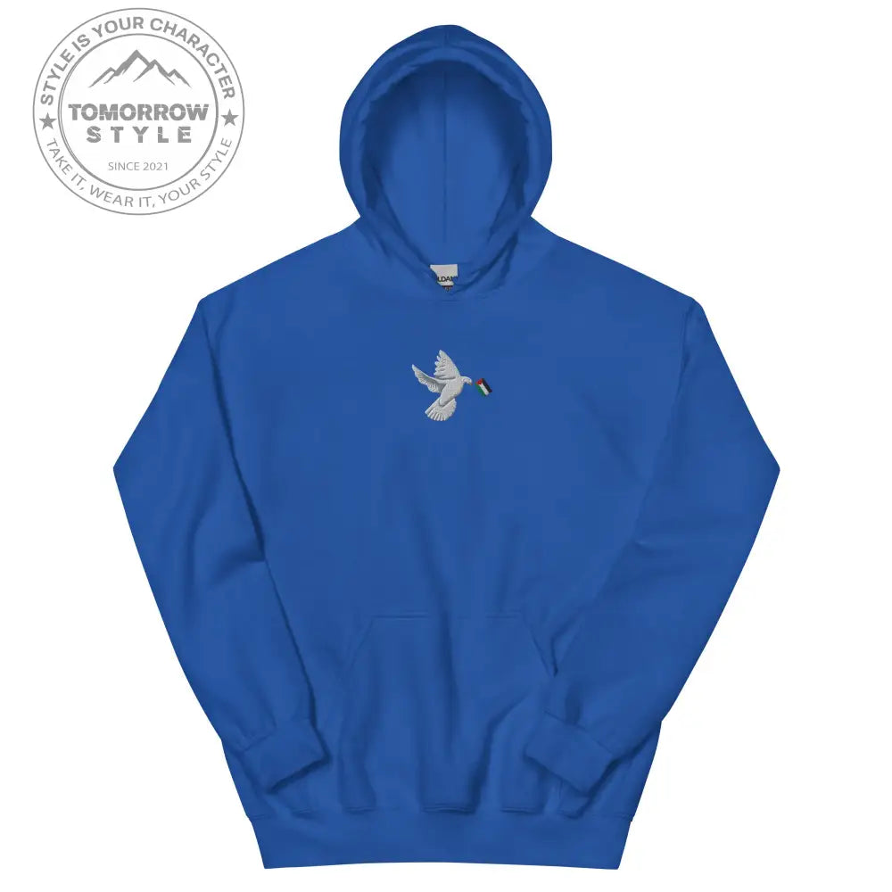 Herren Hoodie mit besticktem Frieden Vogel und Palästinenserflagge - Tomorrow Style