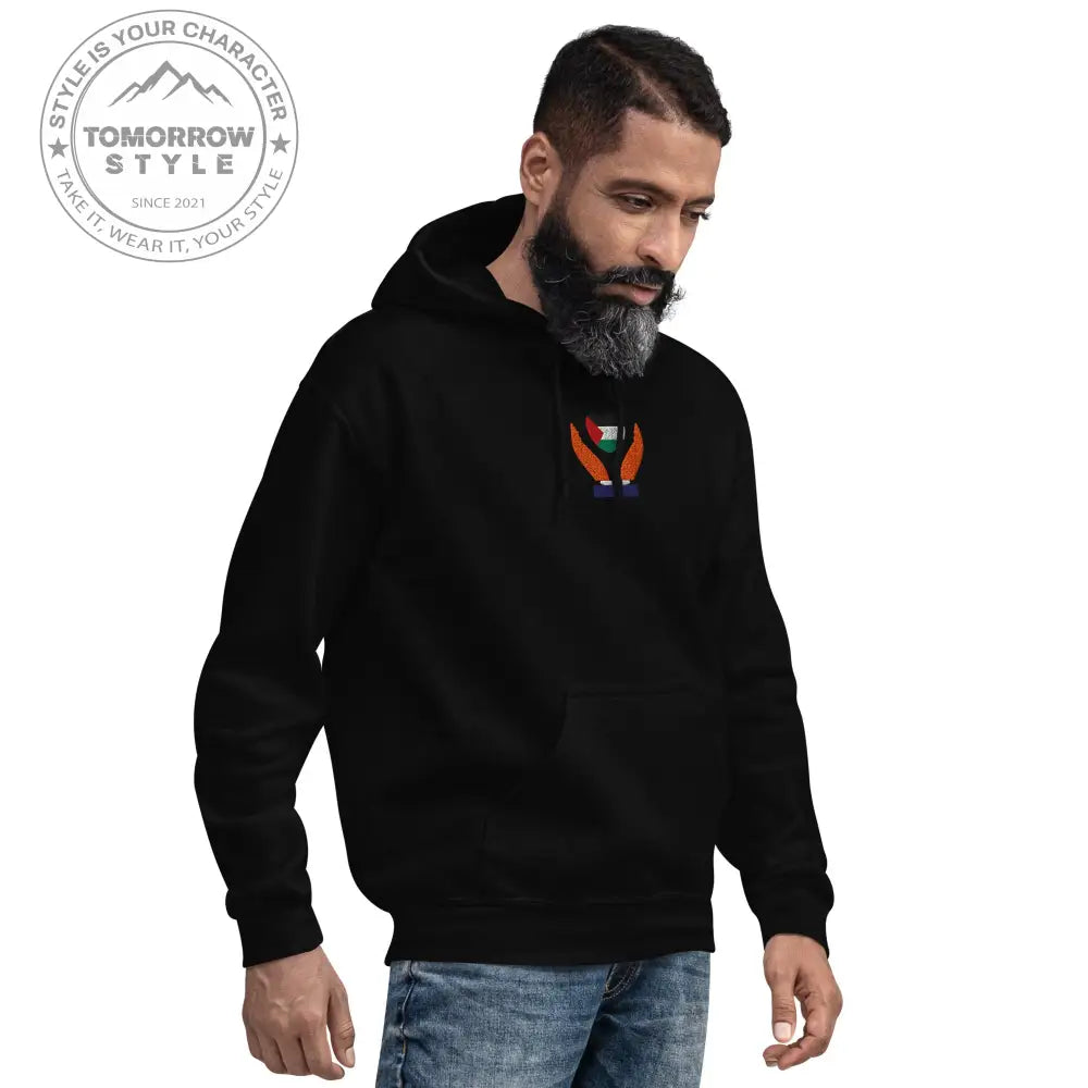 Herren Hoodie mit bestickter Palästinenserflagge - Tomorrow Style