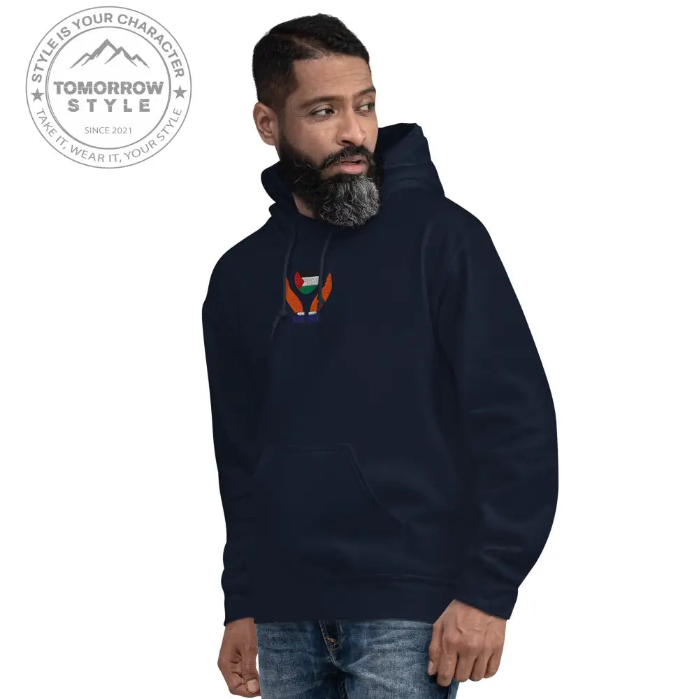 Herren Hoodie mit bestickter Palästinenserflagge - Tomorrow Style