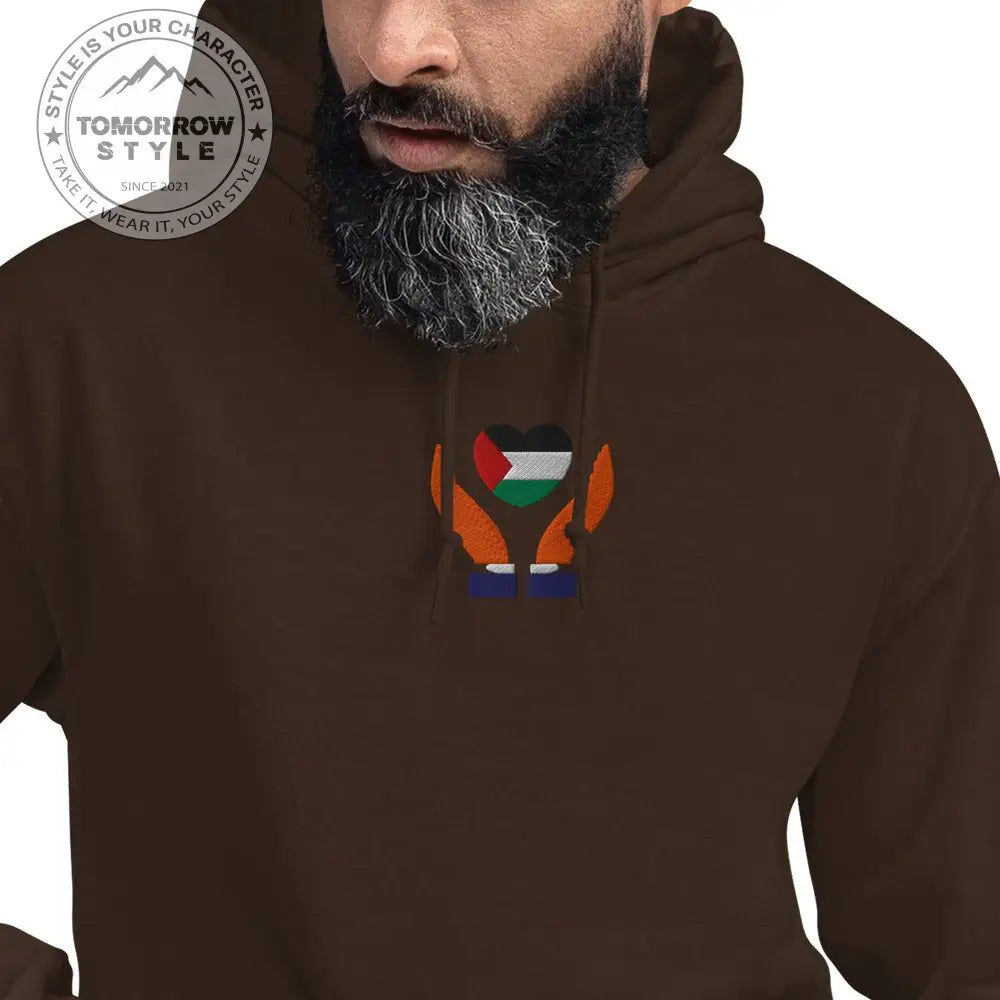 Herren Hoodie mit bestickter Palästinenserflagge - Tomorrow Style
