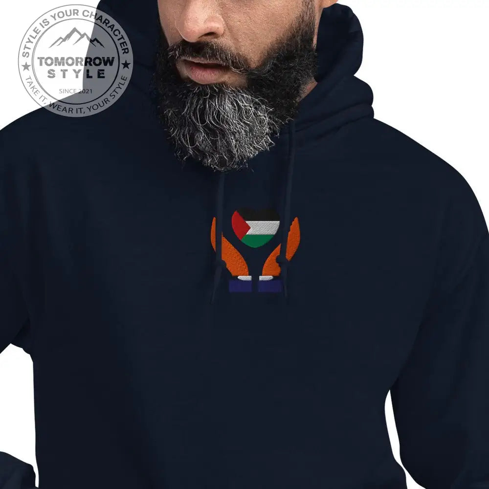 Herren Hoodie mit bestickter Palästinenserflagge - Tomorrow Style