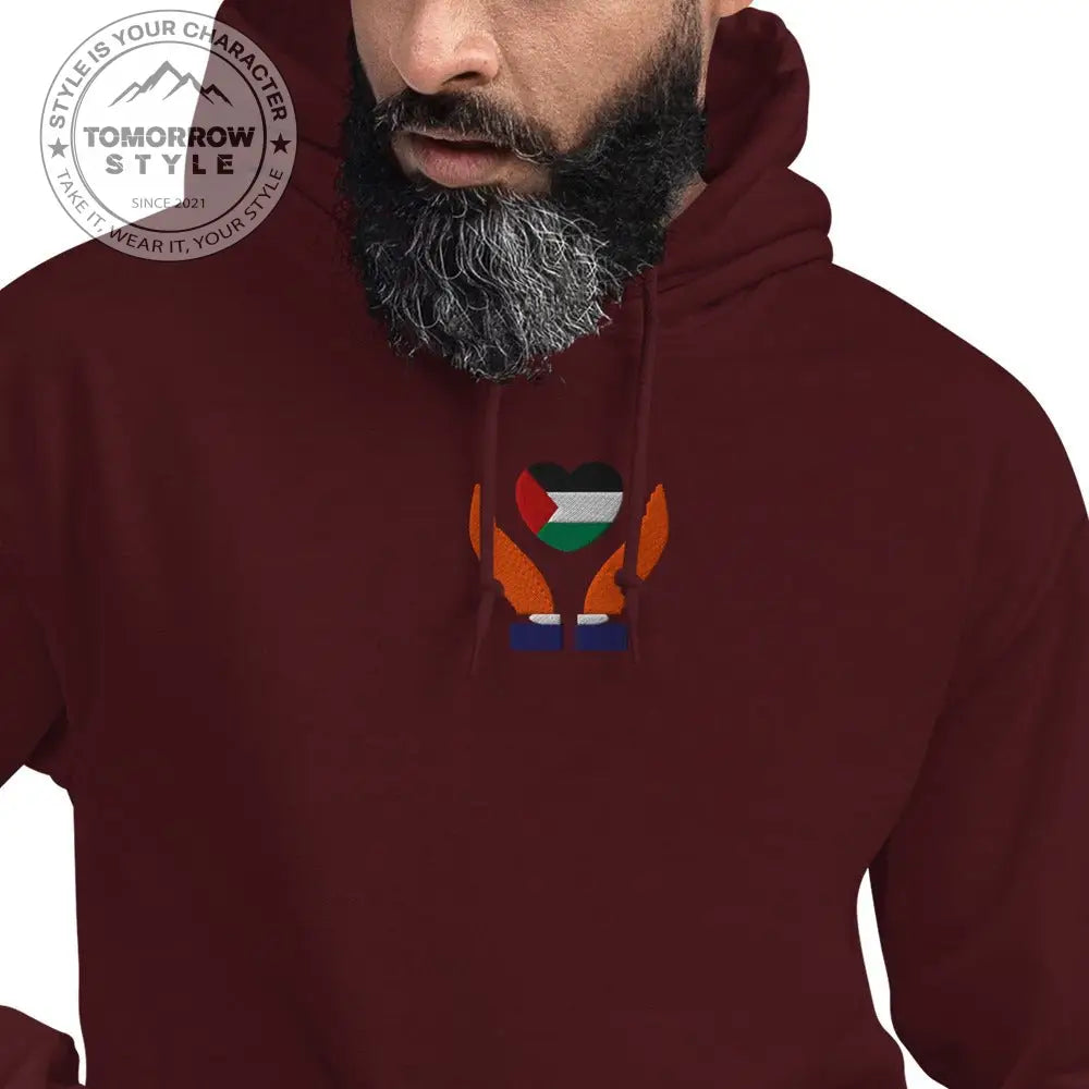 Herren Hoodie mit bestickter Palästinenserflagge - Tomorrow Style