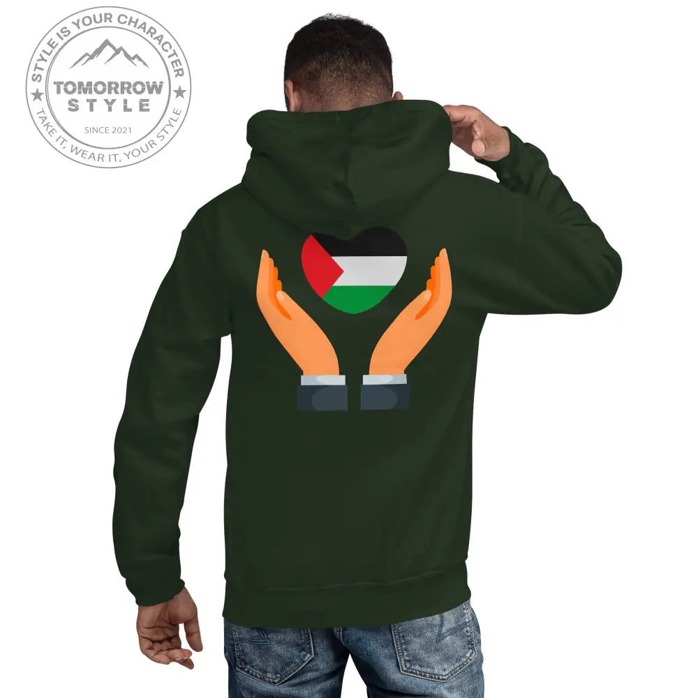 Herren Hoodie mit bestickter Palästinenserflagge - Tomorrow Style
