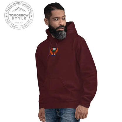 Herren Hoodie mit bestickter Palästinenserflagge - Tomorrow Style