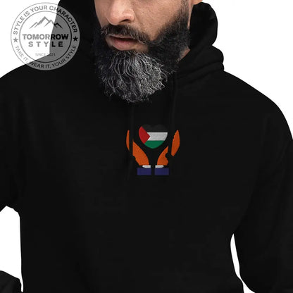 Herren Hoodie mit bestickter Palästinenserflagge - Tomorrow Style