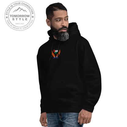 Herren Hoodie mit bestickter Palästinenserflagge - Tomorrow Style