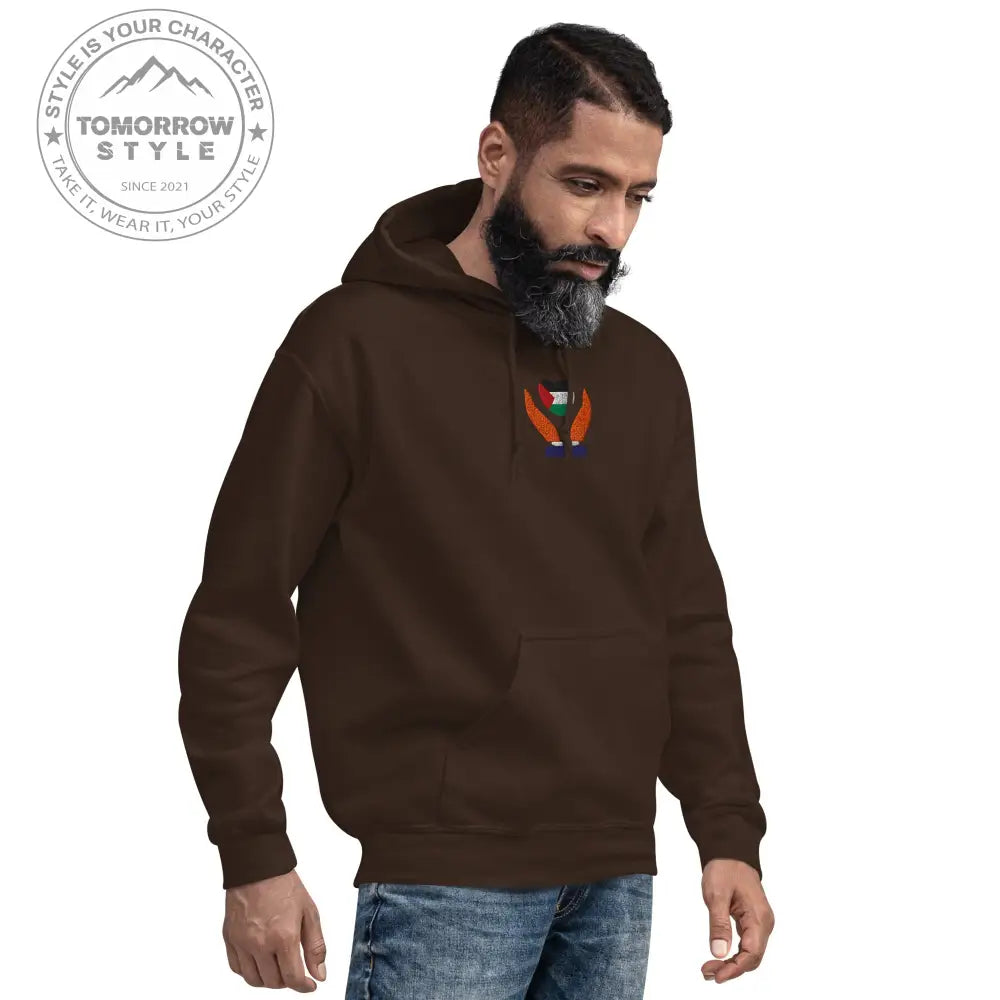 Herren Hoodie mit bestickter Palästinenserflagge - Tomorrow Style